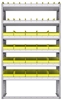 23-4572-6 Profiled back bin shelf unit 43"Wide x 15.5"Deep x 72"High with 6 shelves