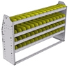 23-5336-4 Profiled back bin shelf unit 58.5"Wide x 13.5"Deep x 36"High with 4 shelves