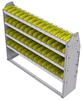23-5348-4 Profiled back bin shelf unit 58.5"Wide x 13.5"Deep x 48"High with 4 shelves