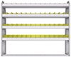 23-5348-4 Profiled back bin shelf unit 58.5"Wide x 13.5"Deep x 48"High with 4 shelves