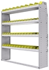 23-5363-4 Profiled back bin shelf unit 58.5"Wide x 13.5"Deep x 63"High with 4 shelves