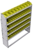 23-5363-5 Profiled back bin shelf unit 58.5"Wide x 13.5"Deep x 63"High with 5 shelves