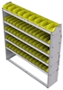 23-5363-5 Profiled back bin shelf unit 58.5"Wide x 13.5"Deep x 63"High with 5 shelves