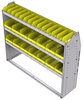 23-5548-3 Profiled back bin shelf unit 58.5"Wide x 15.5"Deep x 48"High with 3 shelves