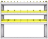 23-5548-3 Profiled back bin shelf unit 58.5"Wide x 15.5"Deep x 48"High with 3 shelves