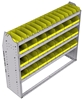 23-5548-4 Profiled back bin shelf unit 58.5"Wide x 15.5"Deep x 48"High with 4 shelves