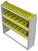 23-5558-3 Profiled back bin shelf unit 58.5"Wide x 15.5"Deep x 58"High with 3 shelves
