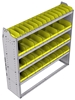 23-5558-4 Profiled back bin shelf unit 58.5"Wide x 15.5"Deep x 58"High with 4 shelves