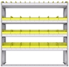 23-5558-4 Profiled back bin shelf unit 58.5"Wide x 15.5"Deep x 58"High with 4 shelves