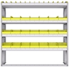 23-5558-4 Profiled back bin shelf unit 58.5"Wide x 15.5"Deep x 58"High with 4 shelves
