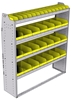 23-5563-4 Profiled back bin shelf unit 58.5"Wide x 15.5"Deep x 63"High with 4 shelves
