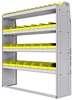 23-5563-4 Profiled back bin shelf unit 58.5"Wide x 15.5"Deep x 63"High with 4 shelves