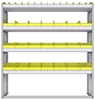 23-5563-4 Profiled back bin shelf unit 58.5"Wide x 15.5"Deep x 63"High with 4 shelves