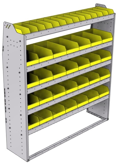 23-5563-5 Profiled back bin shelf unit 58.5"Wide x 15.5"Deep x 63"High with 5 shelves