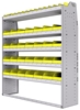 23-5563-5 Profiled back bin shelf unit 58.5"Wide x 15.5"Deep x 63"High with 5 shelves