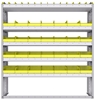 23-5563-5 Profiled back bin shelf unit 58.5"Wide x 15.5"Deep x 63"High with 5 shelves