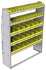 23-5572-5 Profiled back bin shelf unit 58.5"Wide x 15.5"Deep x 72"High with 5 shelves