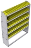 23-5572-5 Profiled back bin shelf unit 58.5"Wide x 15.5"Deep x 72"High with 5 shelves