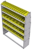 23-5572-5 Profiled back bin shelf unit 58.5"Wide x 15.5"Deep x 72"High with 5 shelves