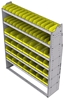 23-5572-6 Profiled back bin shelf unit 58.5"Wide x 15.5"Deep x 72"High with 6 shelves