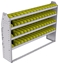 23-6348-4 Profiled back bin shelf unit 67"Wide x 13.5"Deep x 48"High with 4 shelves