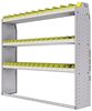 23-6358-3 Profiled back bin shelf unit 67"Wide x 13.5"Deep x 58"High with 3 shelves