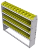 23-6358-4 Profiled back bin shelf unit 67"Wide x 13.5"Deep x 58"High with 4 shelves