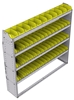 23-6363-4 Profiled back bin shelf unit 67"Wide x 13.5"Deep x 63"High with 4 shelves