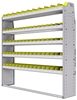 23-6363-5 Profiled back bin shelf unit 67"Wide x 13.5"Deep x 63"High with 5 shelves