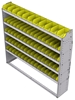 23-6363-5 Profiled back bin shelf unit 67"Wide x 13.5"Deep x 63"High with 5 shelves