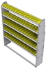 23-6372-5 Profiled back bin shelf unit 67"Wide x 13.5"Deep x 72"High with 5 shelves