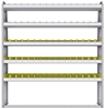 23-6372-5 Profiled back bin shelf unit 67"Wide x 13.5"Deep x 72"High with 5 shelves