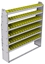23-6372-6 Profiled back bin shelf unit 67"Wide x 13.5"Deep x 72"High with 6 shelves