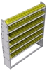 23-6372-6 Profiled back bin shelf unit 67"Wide x 13.5"Deep x 72"High with 6 shelves