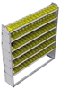 23-6372-6 Profiled back bin shelf unit 67"Wide x 13.5"Deep x 72"High with 6 shelves