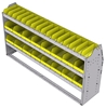 23-6536-3 Profiled back bin shelf unit 67"Wide x 15.5"Deep x 36"High with 3 shelves