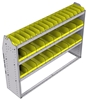 23-6548-3 Profiled back bin shelf unit 67"Wide x 15.5"Deep x 48"High with 3 shelves