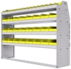 23-6548-4 Profiled back bin shelf unit 67"Wide x 15.5"Deep x 48"High with 4 shelves