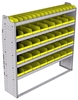 23-6563-5 Profiled back bin shelf unit 67"Wide x 15.5"Deep x 63"High with 5 shelves