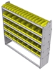 23-6563-5 Profiled back bin shelf unit 67"Wide x 15.5"Deep x 63"High with 5 shelves