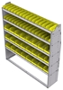 23-6572-5 Profiled back bin shelf unit 67"Wide x 15.5"Deep x 72"High with 5 shelves