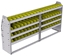 23-7336-4 Profiled back bin shelf unit 75"Wide x 13.5"Deep x 36"High with 4 shelves