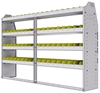 23-7348-4 Profiled back bin shelf unit 75"Wide x 13.5"Deep x 48"High with 4 shelves