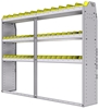 23-7358-3 Profiled back bin shelf unit 75"Wide x 13.5"Deep x 58"High with 3 shelves