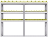 23-7358-3 Profiled back bin shelf unit 75"Wide x 13.5"Deep x 58"High with 3 shelves