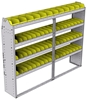 23-7358-4 Profiled back bin shelf unit 75"Wide x 13.5"Deep x 58"High with 4 shelves