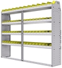 23-7358-4 Profiled back bin shelf unit 75"Wide x 13.5"Deep x 58"High with 4 shelves