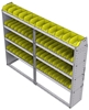 23-7358-4 Profiled back bin shelf unit 75"Wide x 13.5"Deep x 58"High with 4 shelves