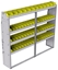 23-7363-4 Profiled back bin shelf unit 75"Wide x 13.5"Deep x 63"High with 4 shelves