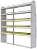 23-7372-5 Profiled back bin shelf unit 75"Wide x 13.5"Deep x 72"High with 5 shelves